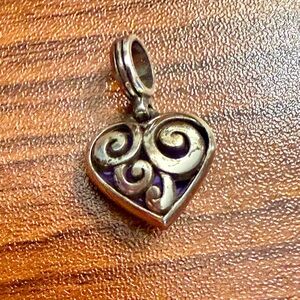 Brighton Elegant Heart Swirl Charm Pendant